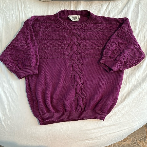Vintage Herald House Petites Made in USA. Knitted short sleeve top. - Picture 1 of 7
